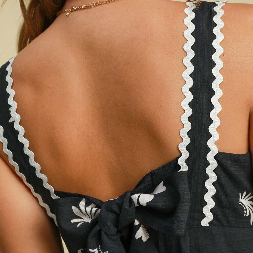Umgee NWT Boutique Black & White Resort Midi Coastal Sundress SZ M - Picture 4 of 8